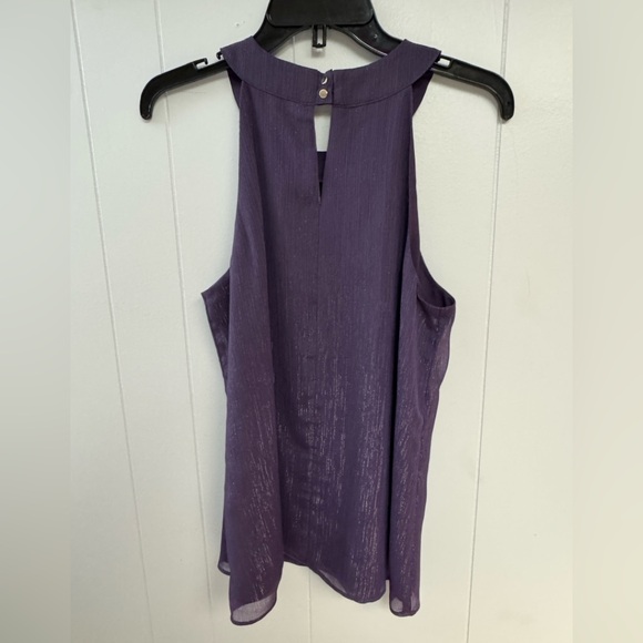 White House Black Market Purple Shimmer Sleeveless/Halter Lurex Gothic Purple - Picture 4 of 8